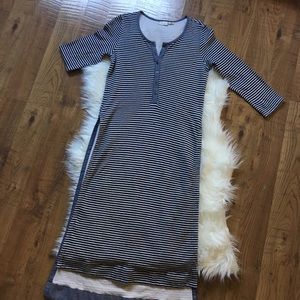 Anthropologie Long Striped Blue and White Tunic Size Small